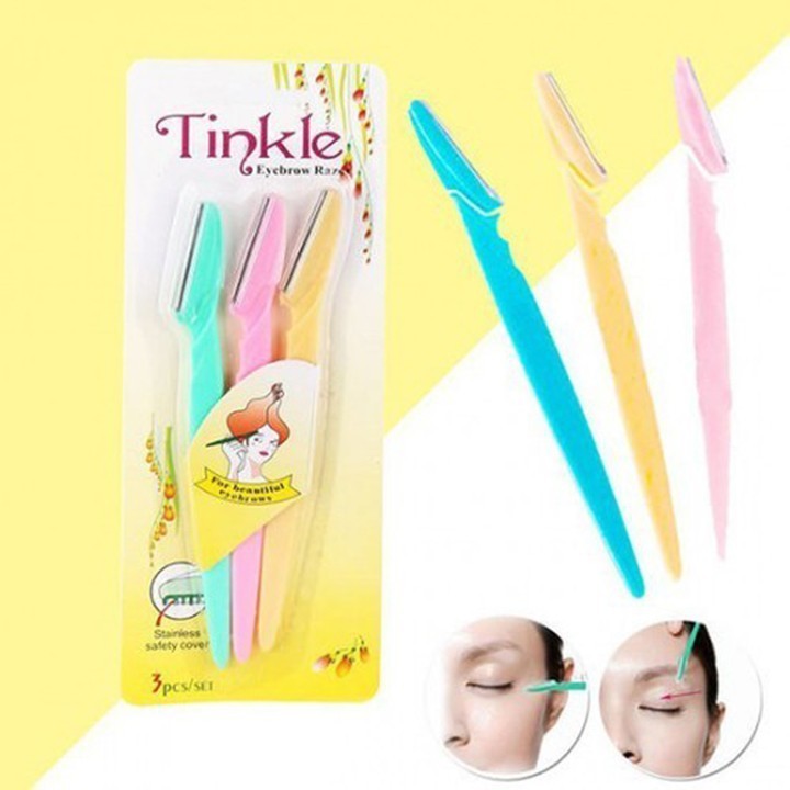 [SIÊU RÈ] Bộ 3 dao cạo chân mày Tinkle