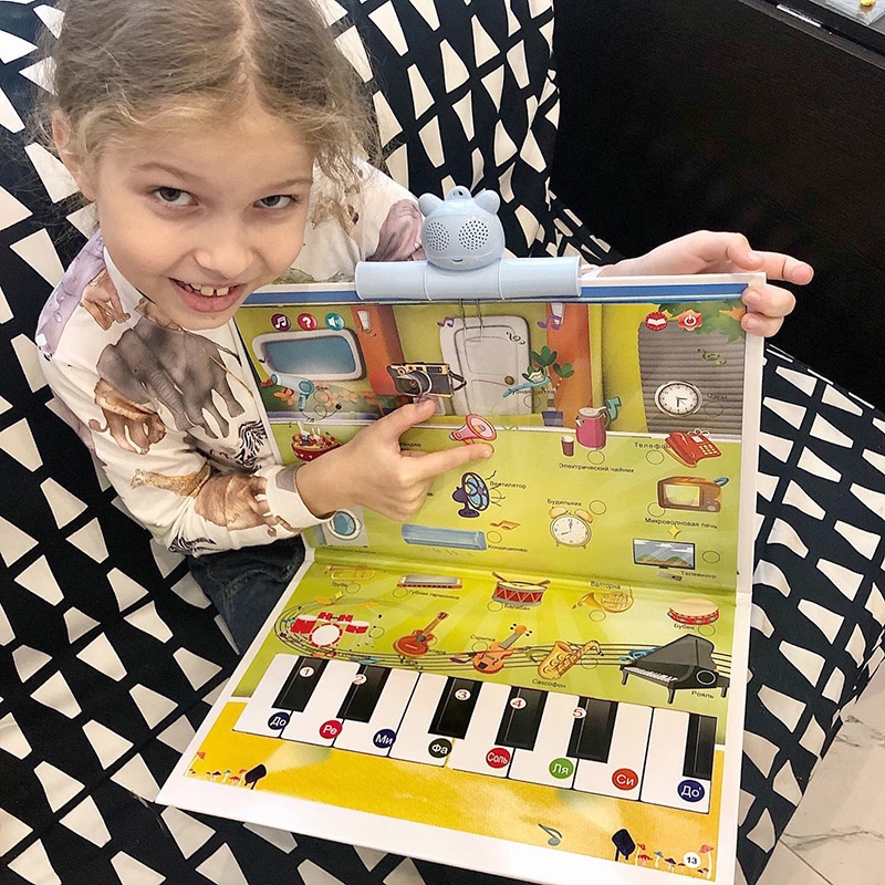 ◑◑ Russian Language Reading E-book Toys for Children Learning Interactive Reading Voice Book Kids Study Early Educational Gift