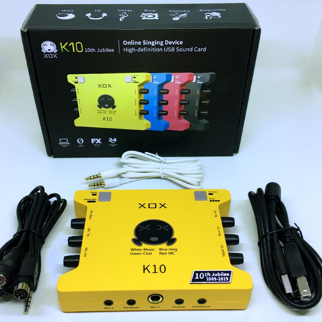 [Nhập ELAPR21 giảm 10% tối đa 200k đơn từ 99k]Sound card K10 XOX phiên bản đặc biệt tiếng anh 2020