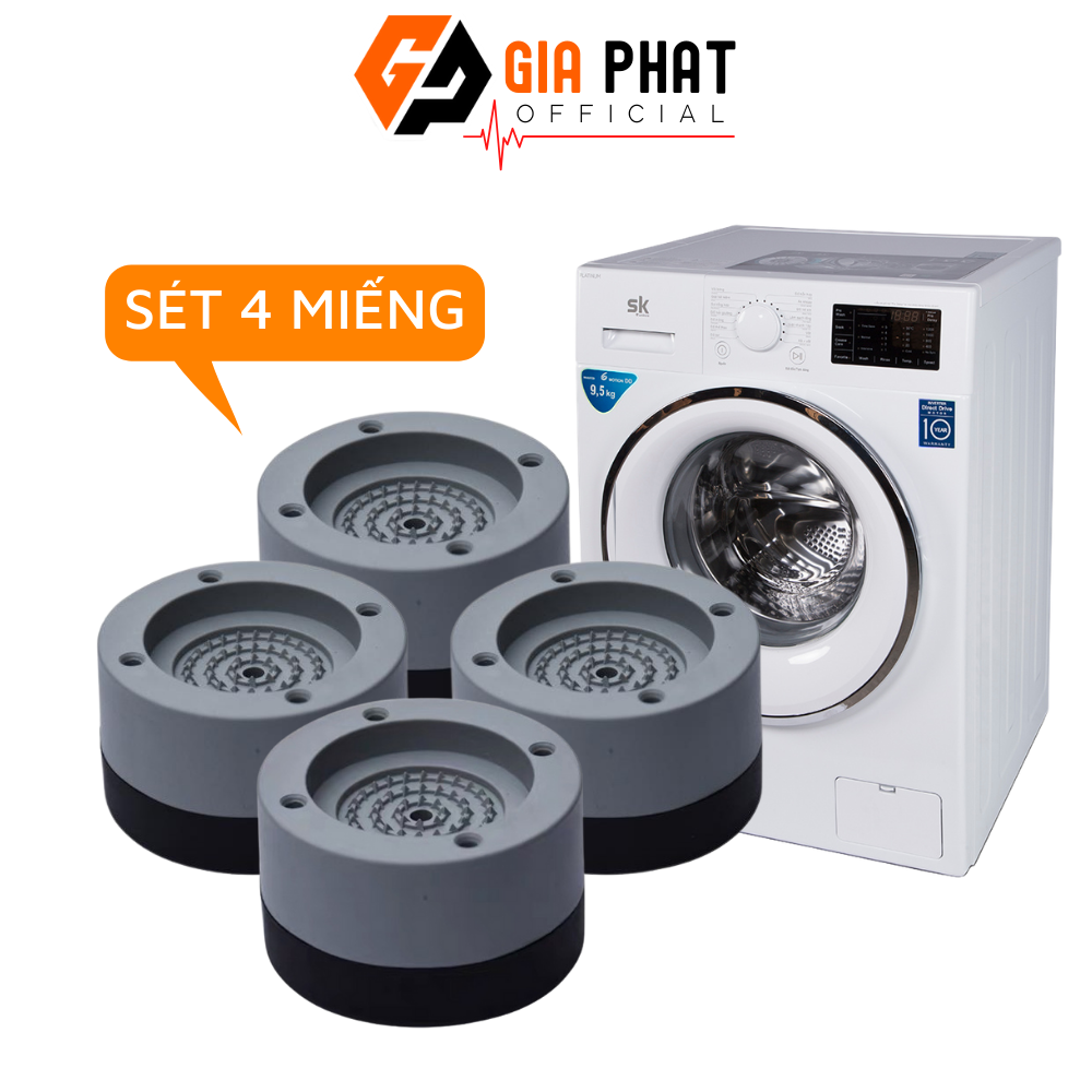 [Giá Sốc] Set 4 Miếng kê Chân Kệ Máy Giặt, chân kệ tủ lạnh chống rung đa năng, đế cao su cao cấp, nhỏ gọn tiện lợi, BỘ 4 ĐẾ CHỐNG RUNG MÁY GIẶT - DỤNG CỤ BẢO VỆ MÁY GIẶT TIỆN LỢI