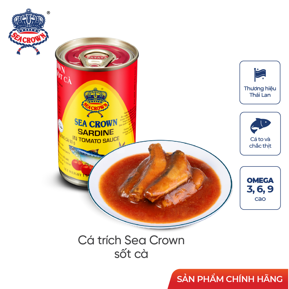 SS5 - 5 Lon Cá hộp Sea Crown Cá Trích Sốt Cà 155 g