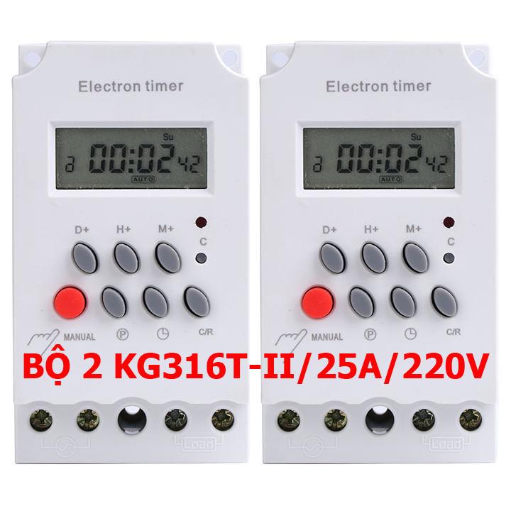 Bộ 2 công tắc hẹn giờ KG315T-II electron timer có khóa phím, công tắc điện hẹn giờ, bộ hẹn giờ tự động, công tắc hẹn giờ tự động