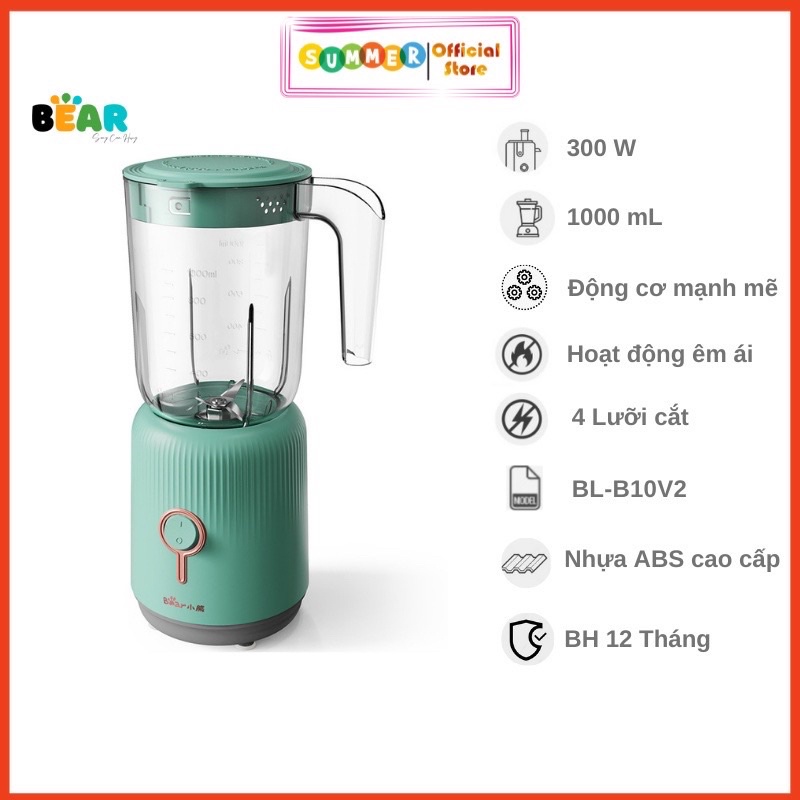 MÁY XAY BEAR 3 CỐI XANH ( BH 18 THÁNG)