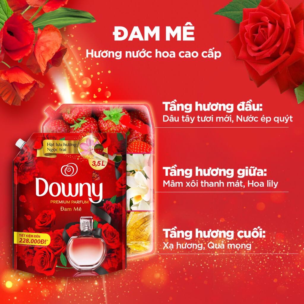 Nước xả vải Downy Đam mê túi 3L