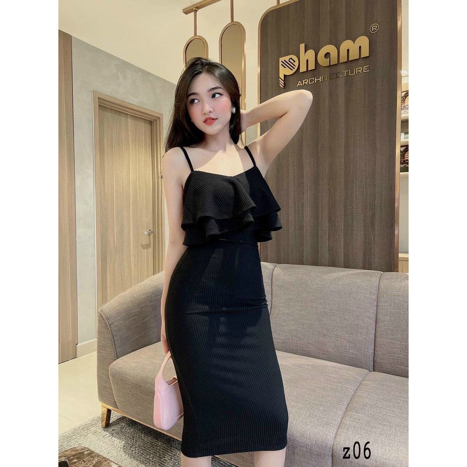 ĐẦM HAI DÂY BODY TẦNG BÈO