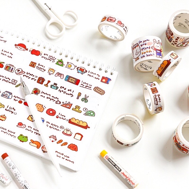 Set Hai Cuộn Washitape Dễ Thương