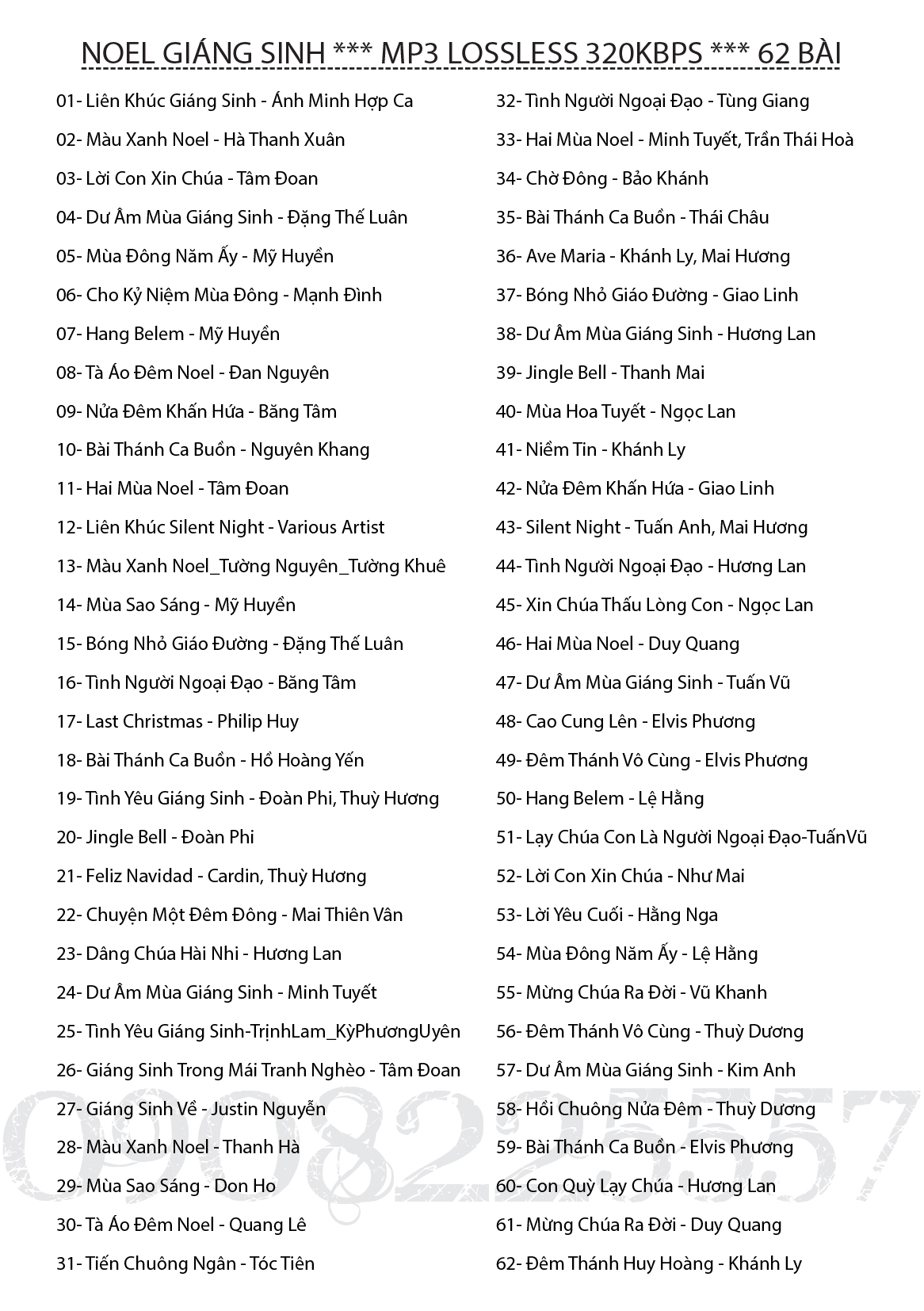 {Noel-62} NOEL GIÁNG SINH 62 Bài Hát Cd Mp3 Lossless 320kbps