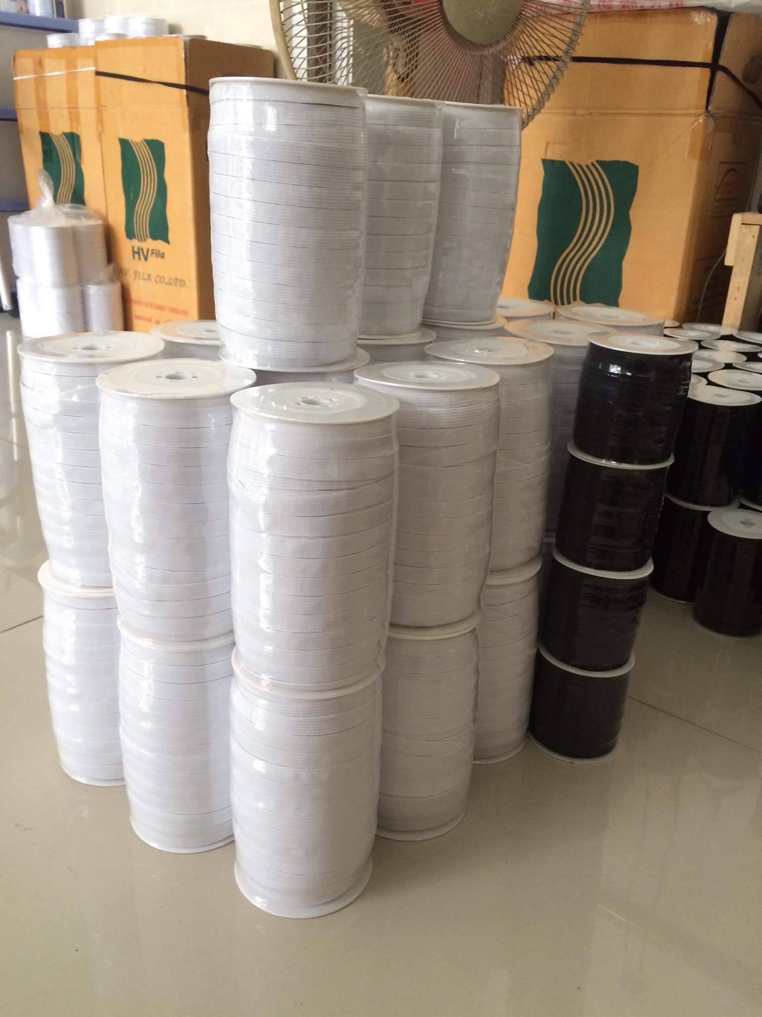 Dây thun số 12 phụ liệu may mặc - size 1 phân 2 100 mét.