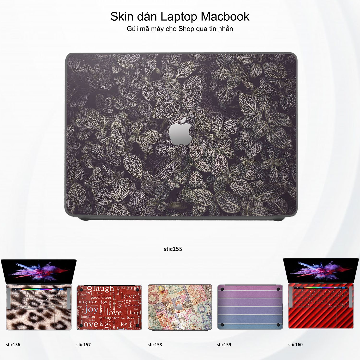 Decal Skin dán Macbook, laptop mẫu Hoa văn sticker (inbox mã máy cho shop)