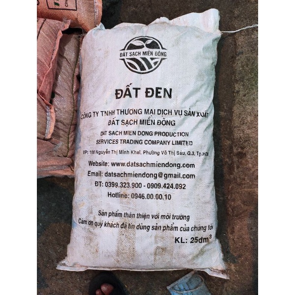 Đất thịt đất đen đất phù sa bao 25dm3(khoảng 20-25kg(