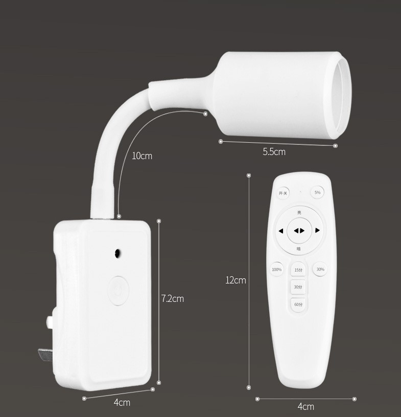 Đèn ngủ điều khiển từ xa 3 cấp độ sáng có chế độ hẹn giờ điều chỉnh 3 mức thời gian, thân đèn hỗ trợ thay đổi hướng chiếu sáng