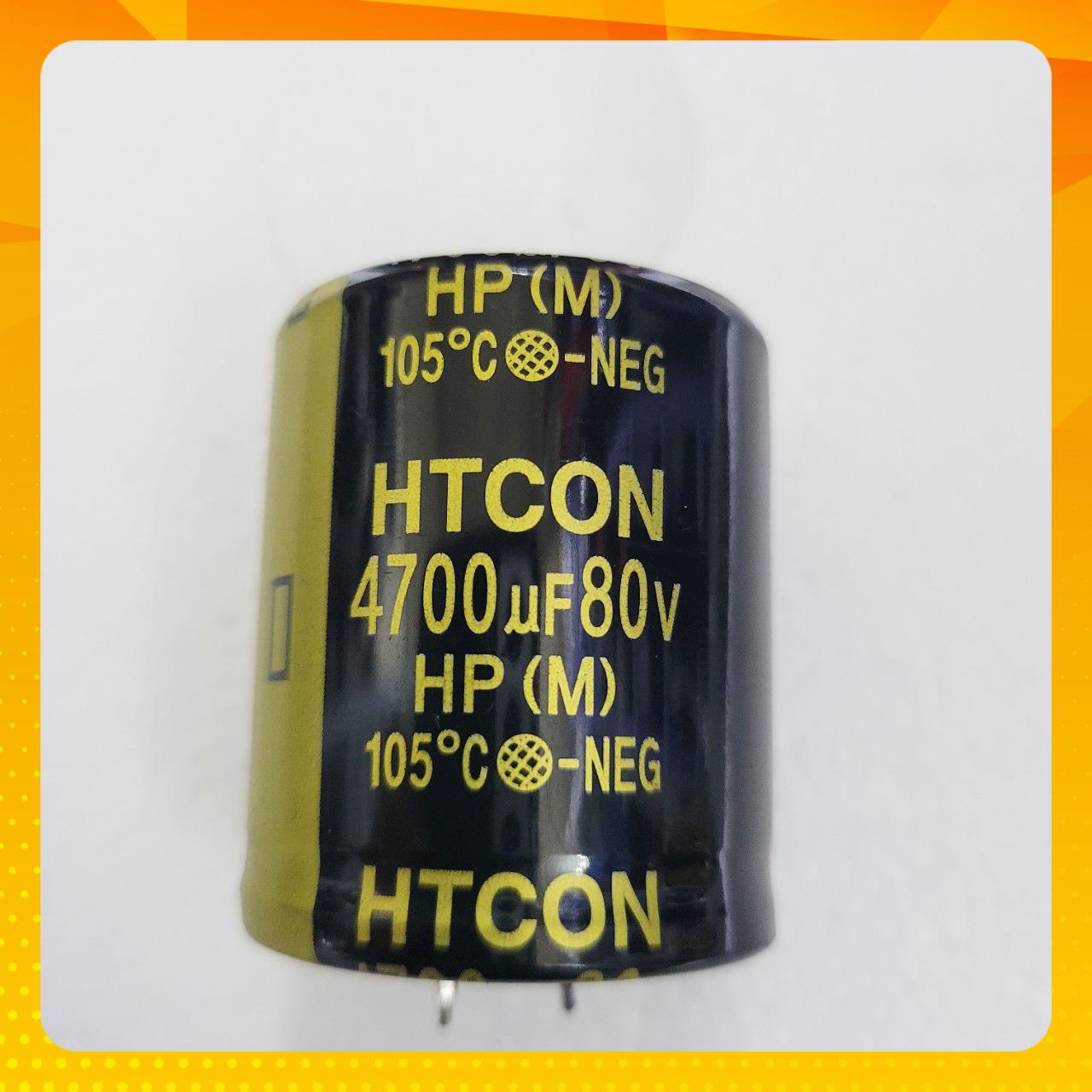 Tụ lọc nguồn ampli 80v 4700uf htcon 3.5cm x 4.1cm
