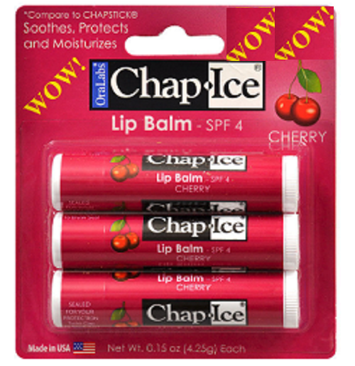 Son Dưỡng Môi Chap-Ice Lip Balm set 3 * 4.25g