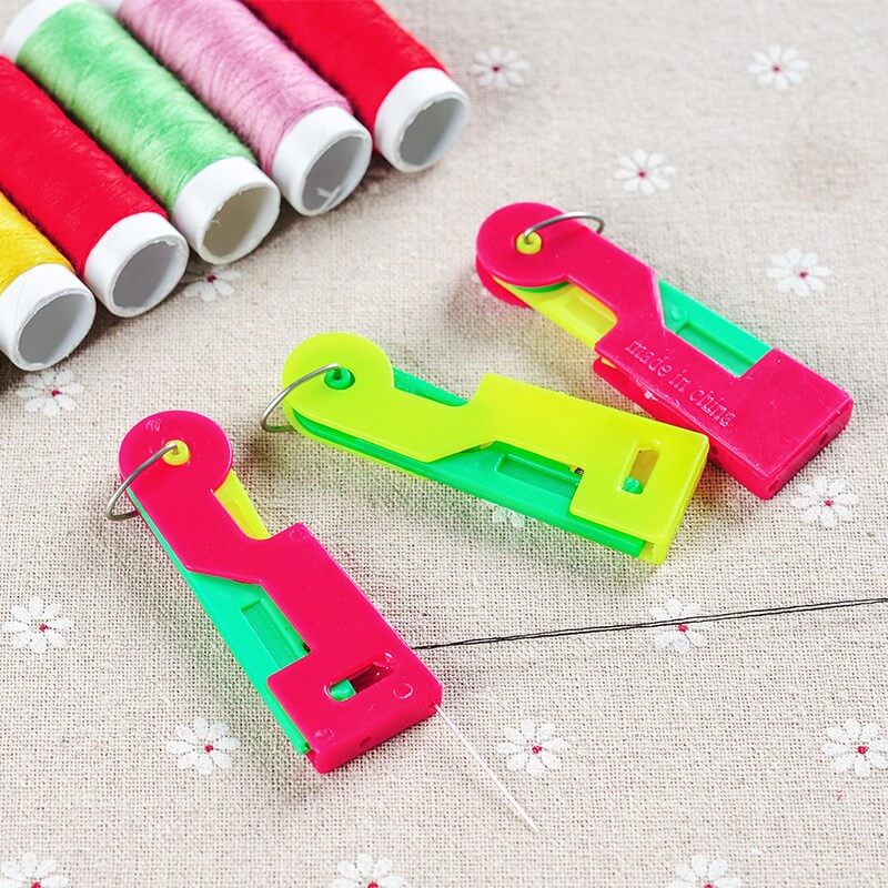 Plastic Handle Craft Thread Cutter+Threader Sewing Use Tool Elderly Guide Needle Easy Device Automatic Tool Sewing Accessories
