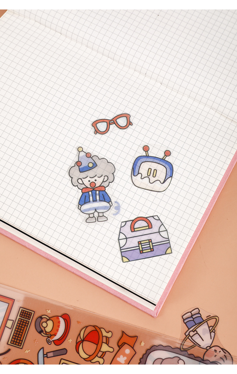 Sticker chibi zaomo bản dài trong suốt (chất pvc)
