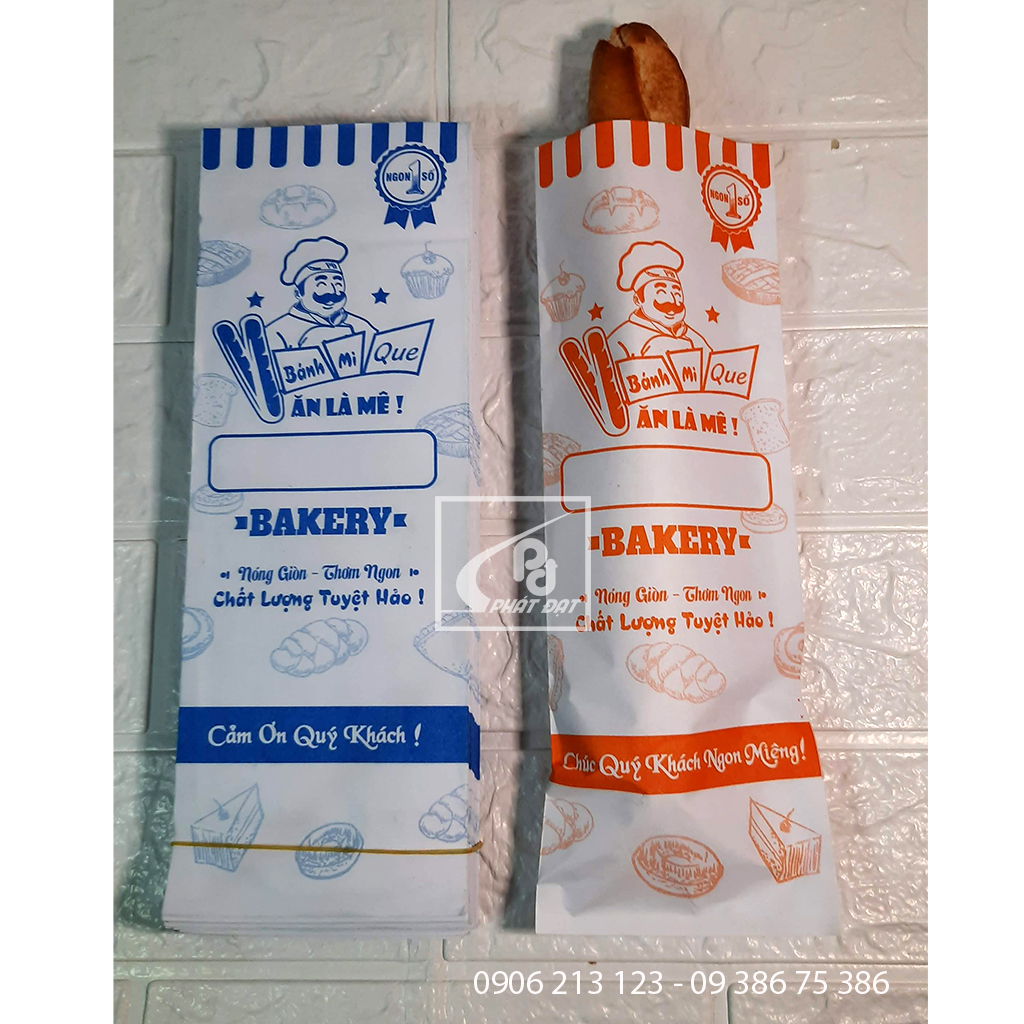 Túi giấy bánh mì que ( banhmique ) in sẵn 100 cái