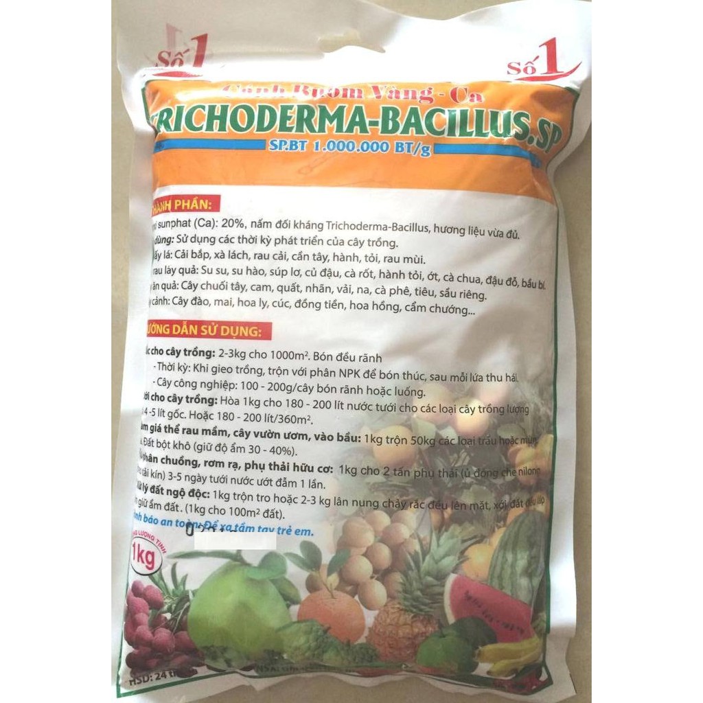 Nấm ủ Trichoderma 1kg ( Tặng 1 gói lân xanh siêu kích rễ cây trồng) chuyên ủ phân chuồng, phân hữu cơ, hạn chế nấm đất