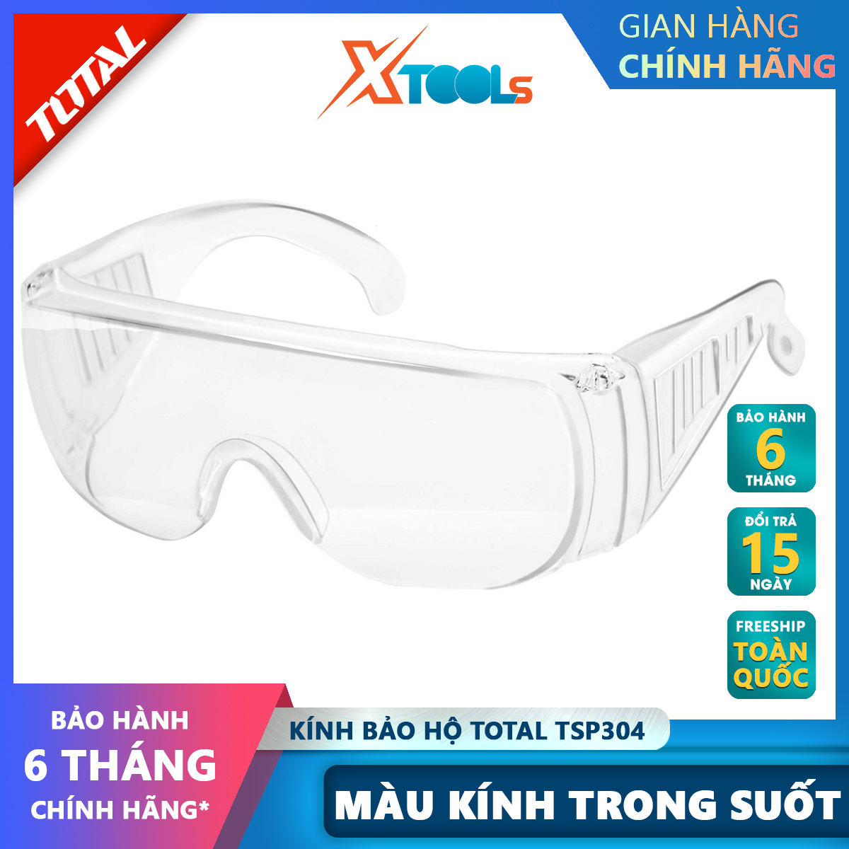 Total tsp304 safety glasses transparent color dust-proof glasses, made from high impact resistant plastic material to prevent UV rays