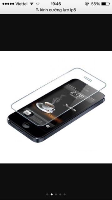 Bộ 5 kính cường lực iphone 5,5S,5SE,5C