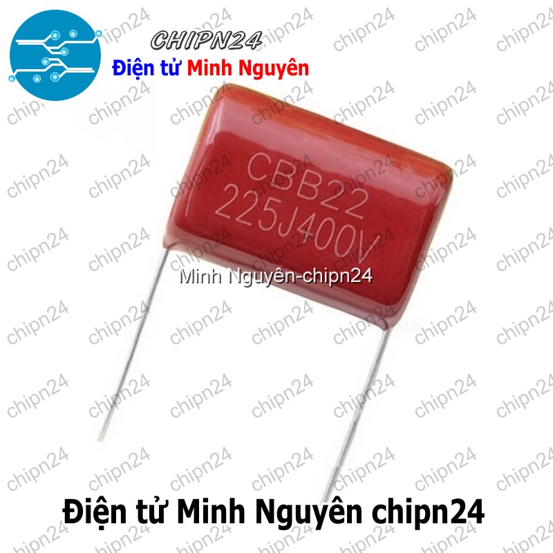 [3 con] (F231) Tụ CBB 400V 225J P=25mm (225 2.2uF) - HH003946