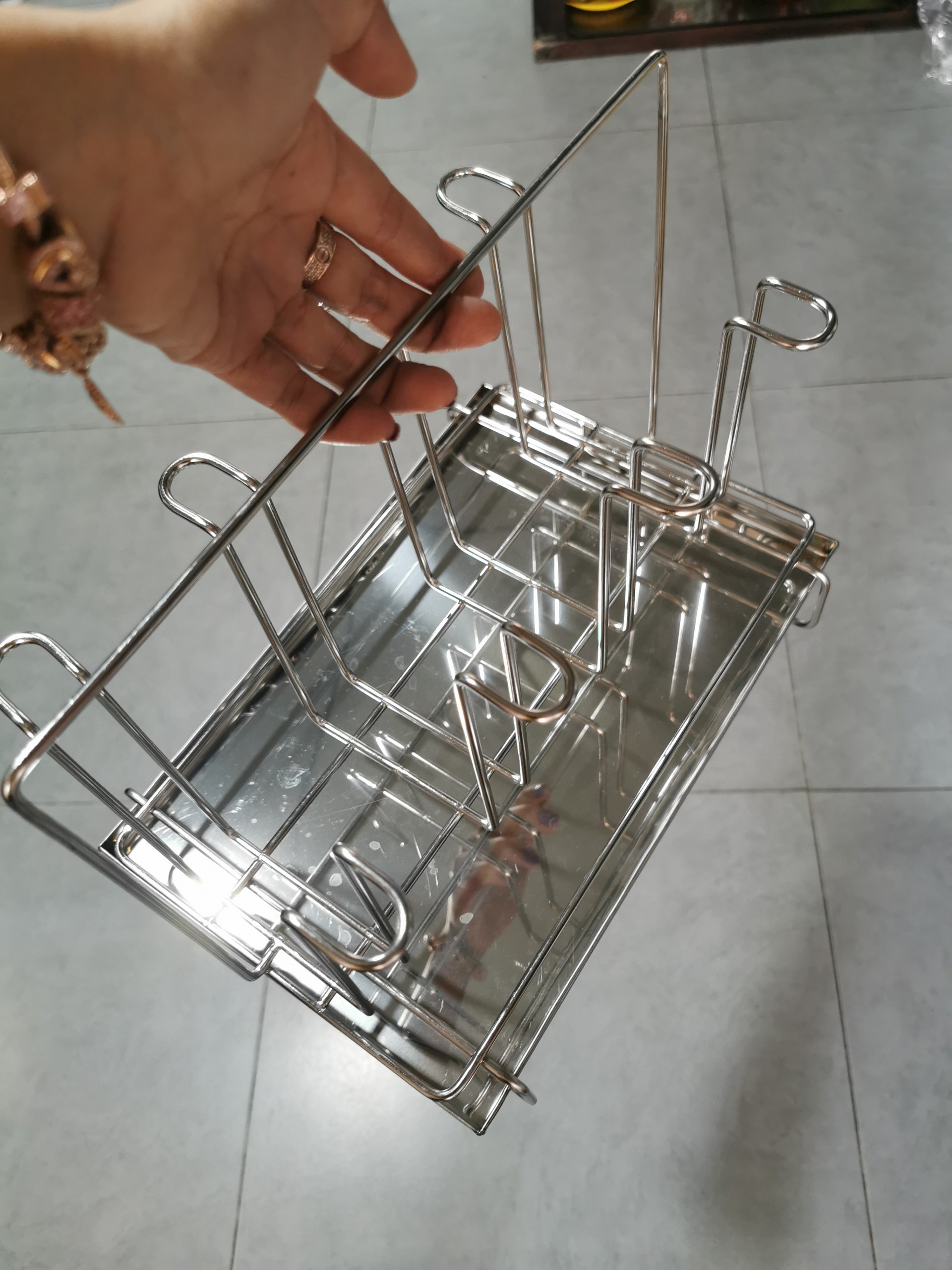 KỆ / GIÁ ÚP LY INOX CAO CẤP (8 LY) - (Ảnh shop tự chụp)