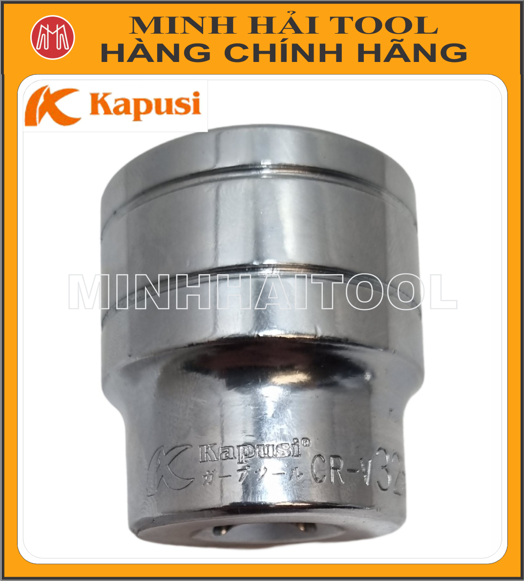Kapusi Japan – Đầu típ lục giác ½” dài 38mm, cỡ 8mm-32mm. Model: K-6000 – K-6022. Chất liệu: Thép CR-V