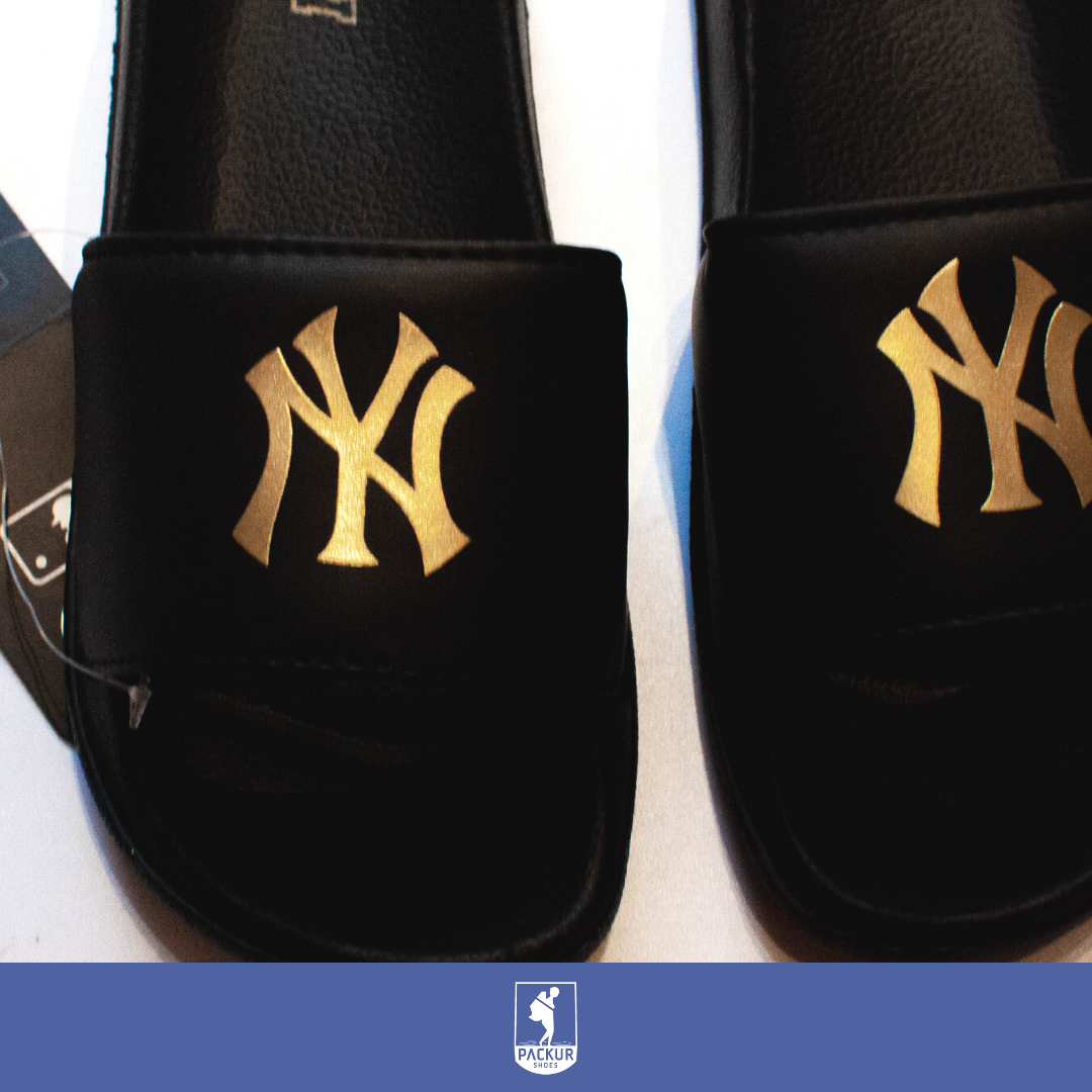 [HCM]Dép MLB NY (Đen Vàng)
