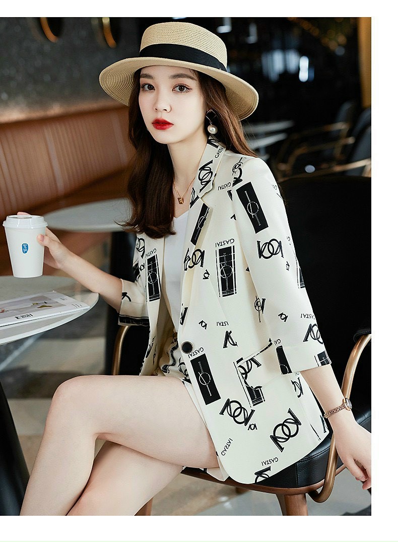 Sét vest 3 món họa tiết tay lỡ