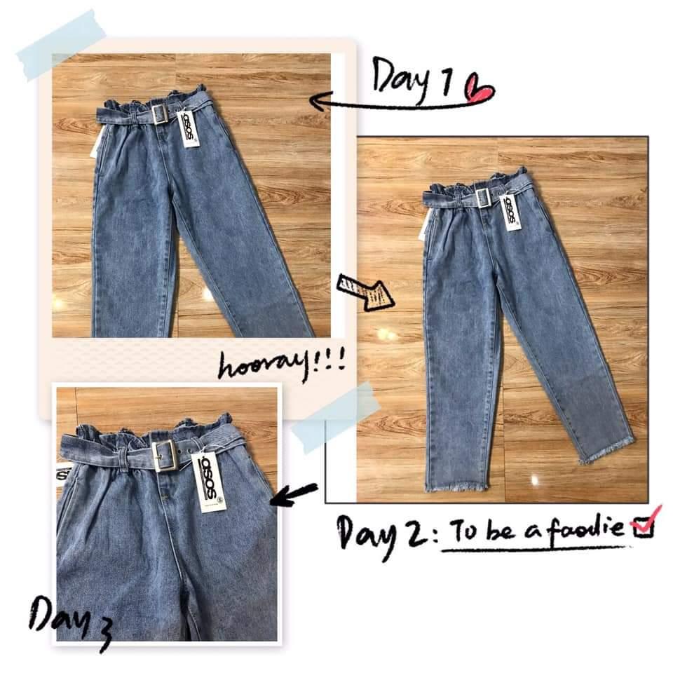 Quần jean nữ baggy + dây lưng kiểu t10