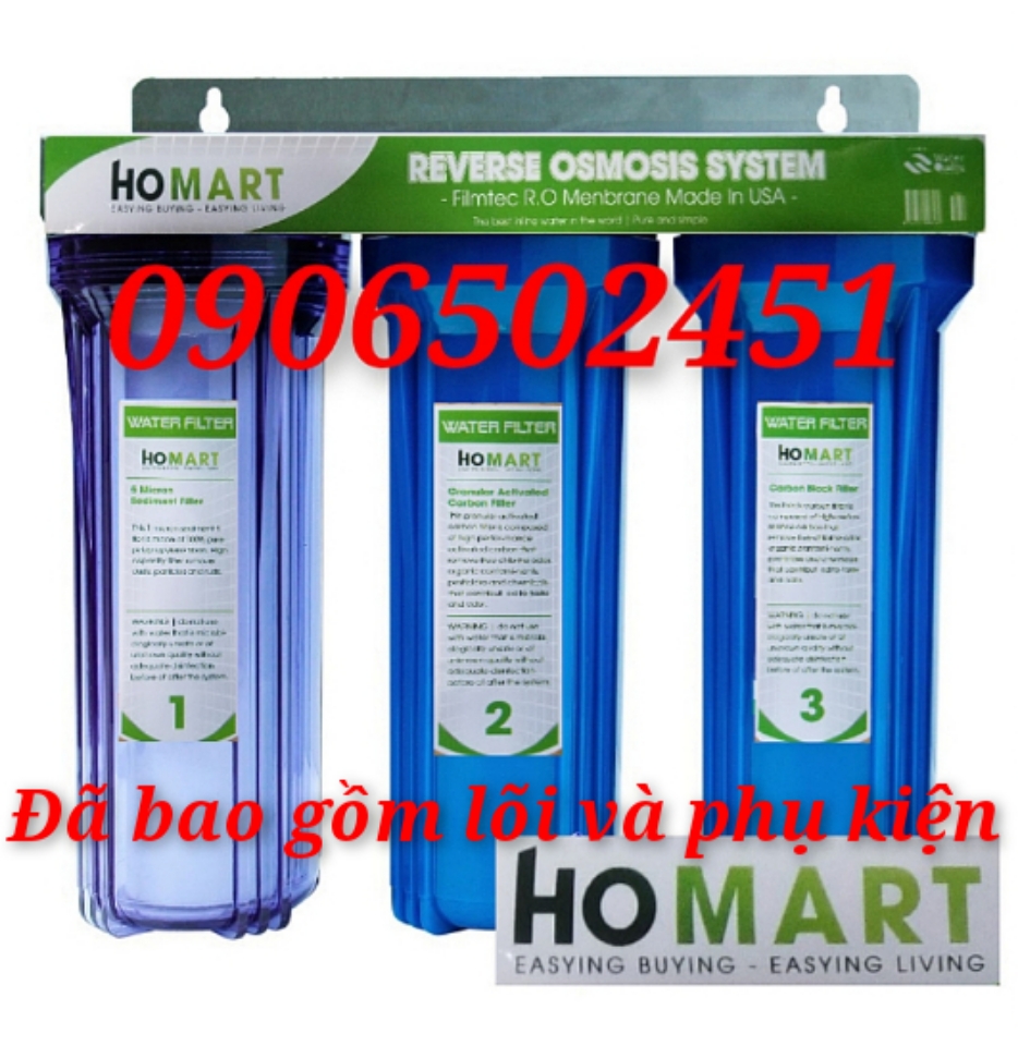 Combo BỘ LỌC NƯỚC SINH HOẠT GIA ĐÌNH 3 CẤP 10 INCH + 1 vòi nước +2 lõi nước  số 3