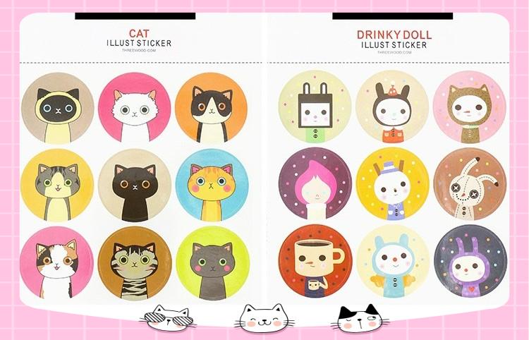 STICKER HÌNH TRÒN TRANG TRÍ SỔ TAY, NIÊM PHONG HỘP QUÀ, NHIỀU HỌA TIẾT CON THÚ ĐÁNG YÊU NGỘ NGHĨNH