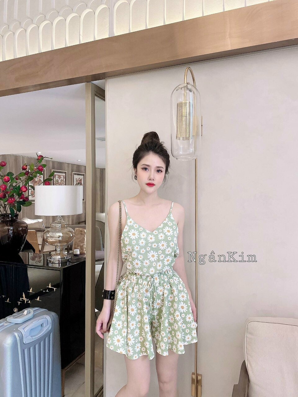 SET JUMP LỤA HỌA TIẾT BÔNG CÚC VỪA VỀ LẠI SIÊU TÔN DÁNG- THỜI TRANG KIỂU NỮ FREESIZE DƯỚI 55KG