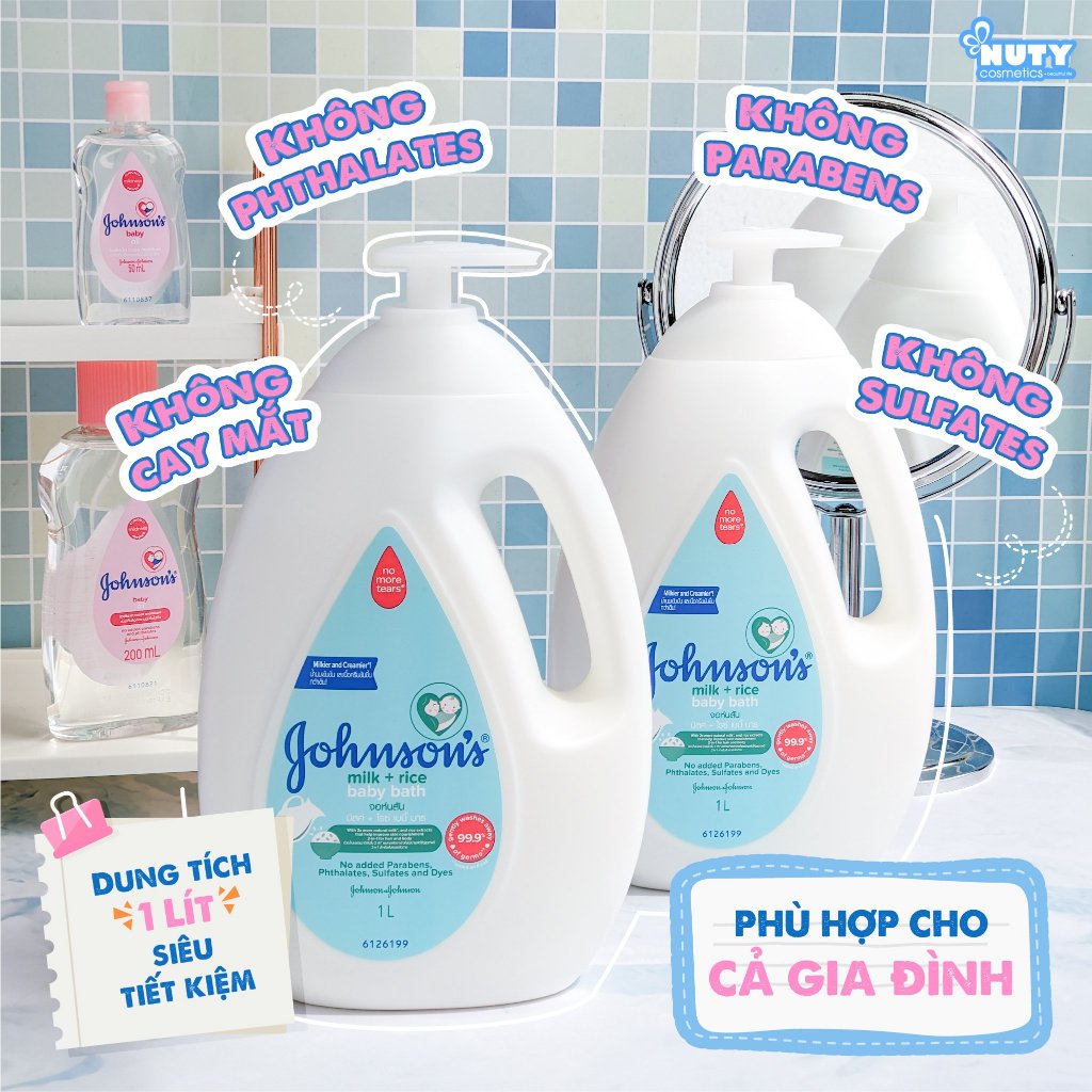 Sữa Tắm Johnson’s Milk+Rice Baby Bath (1000ml)