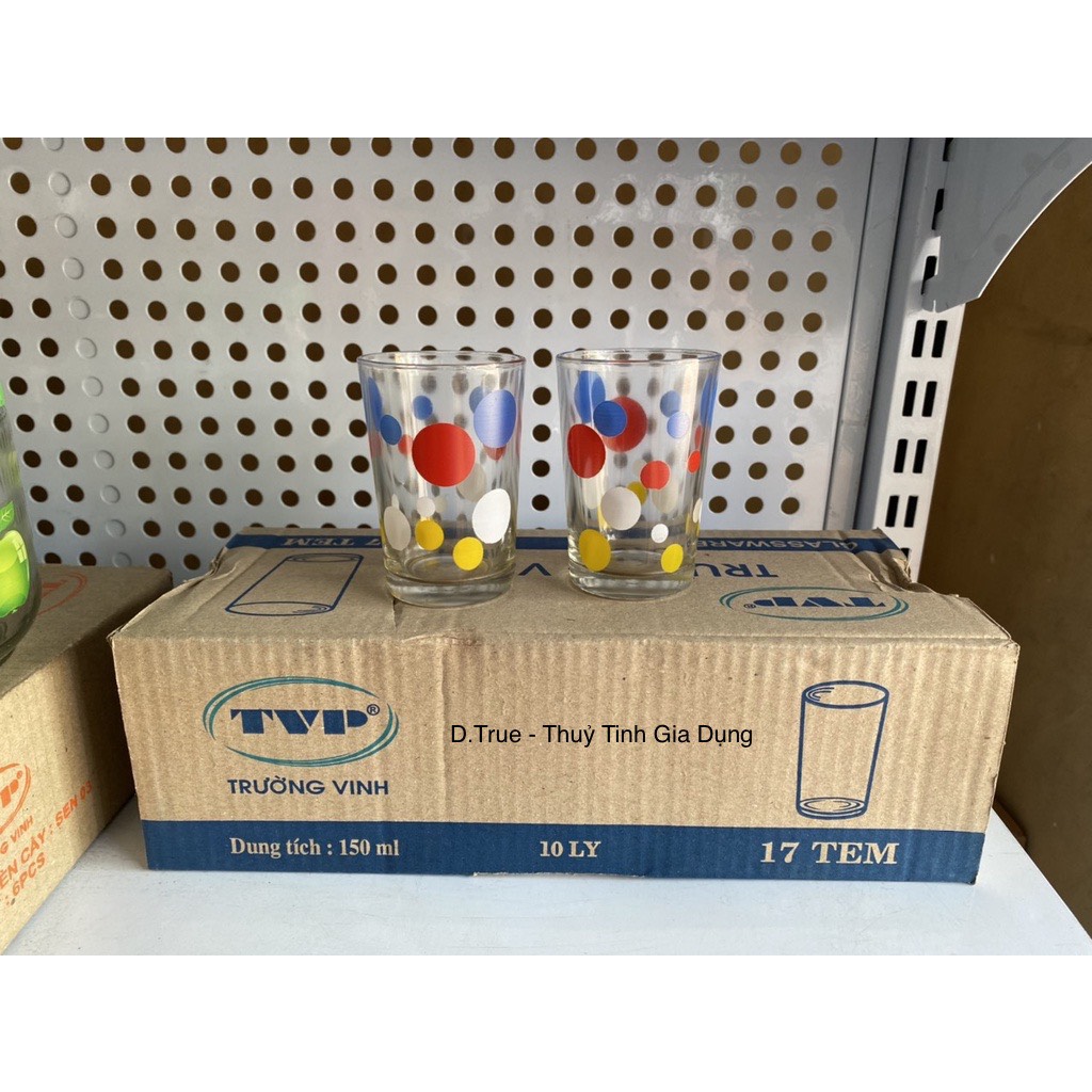 Bộ 10 Ly Thủy Tinh Chấm Bi 150ML ( F5 Bi TVP)