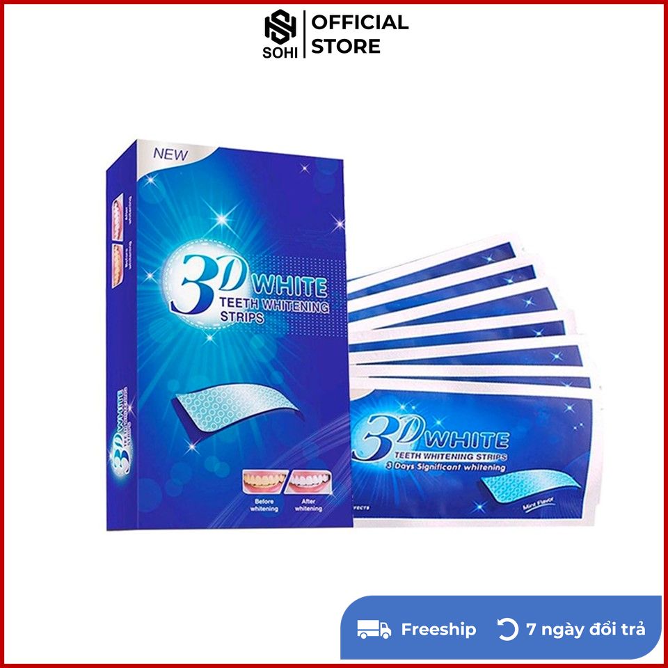 Miếng dán trắng răng 3D White Teeth Whitening Strip làm trắng răng nhanh chóng tiện lợi dễ sử dụng