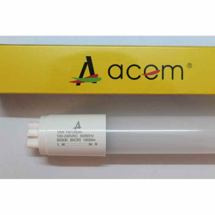 06 đèn tuýp cao cấp LED TUBE LIGHT T8 1.2m 18W ( Ánh sáng trắng) - ACEM - 1m2