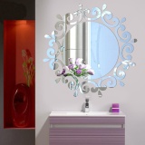 1 Pcs 3D Stereo Acrylic Mirror Posted DIY Mirror Restroom Decorative Entrance Wall Stickers - intl