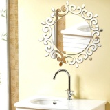 1 Pcs 3D Stereo Acrylic Mirror Posted DIY Mirror Restroom Decorative Entrance Wall Stickers - intl