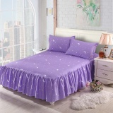 1 Piece Polyester Cotton Floral Ptinted Fitted Sheet Bed Skirts Bedspreads Anti Slip Mattress Protective Cover 150*200CM - intl
