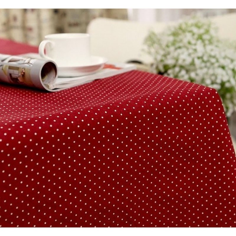 100*140cm Cotton&Linen Christmas Table Cloth Woven Printed Korean Endlesss Home Outdoor Party ,Red - intl