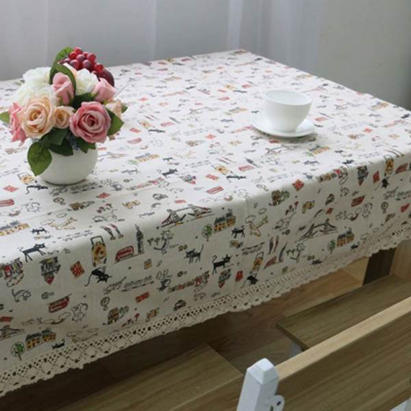 100*140 cm Bàn Vải Cao Khăn Chất Ren cao cấp Khăn Trải Bàn Trang Trí Thanh Lịch Bàn Vải Lanh Bàn- quốc tế