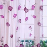 100*200 cm Hoa Tulip In Voan Rèm Hoa Ban Công Drap Bọc Trang Trí Cửa Sổ-Xanh Lá-quốc tế