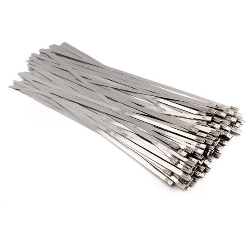 100pcs 4.6x300mm Stainless Steel Exhaust Wrap Coated Locking Cable -  intl