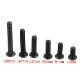 100pcs Metric M3 Black 10.9 Alloy Steel Button Head Hex Socket Cap Screw Bolt (20mm) - intl