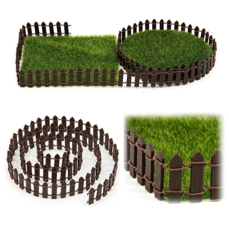 100x5cm Lawn Potting Miniature Wood Fence Garden Décor DIY Ornaments - intl