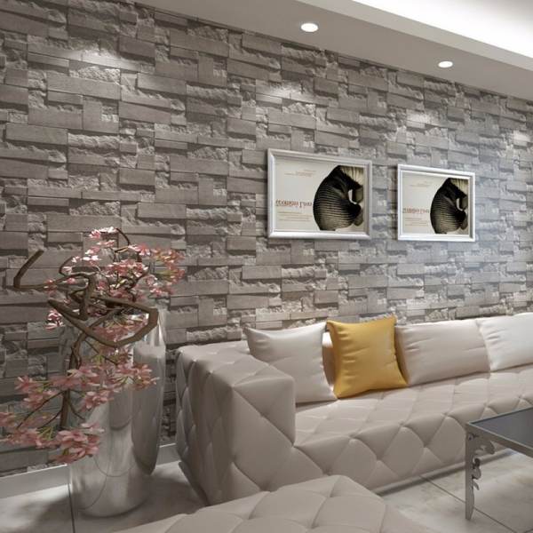 10m 3D Embossed Non-woven Brick Wallpaper Wall Paper Rolls& Living Room Bedroom - intl