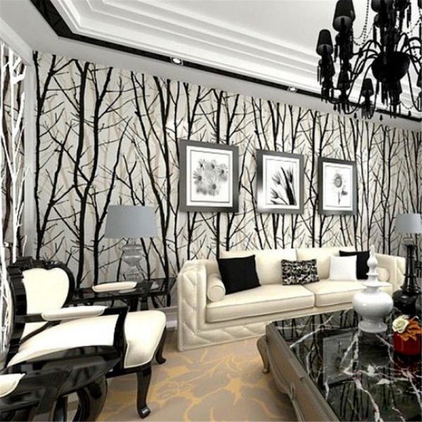 10M Modern 3D Luxury Abstract Curve Wallpaper Roll Mural Paper Parede Flocking - intl