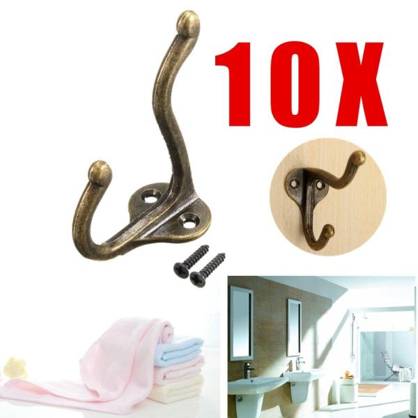 10pcs Vintage Retro Home Hat Coat Clothes Towel Bag Bath Wall Door Hanger Hook - intl