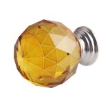 10x Modern Furniture Handles Yellow Crystal Sphere Ball Cabinet Drawer Knob - intl(Trung tính)