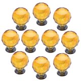 10x Modern Furniture Handles Yellow Crystal Sphere Ball Cabinet Drawer Knob - intl(Trung tính)